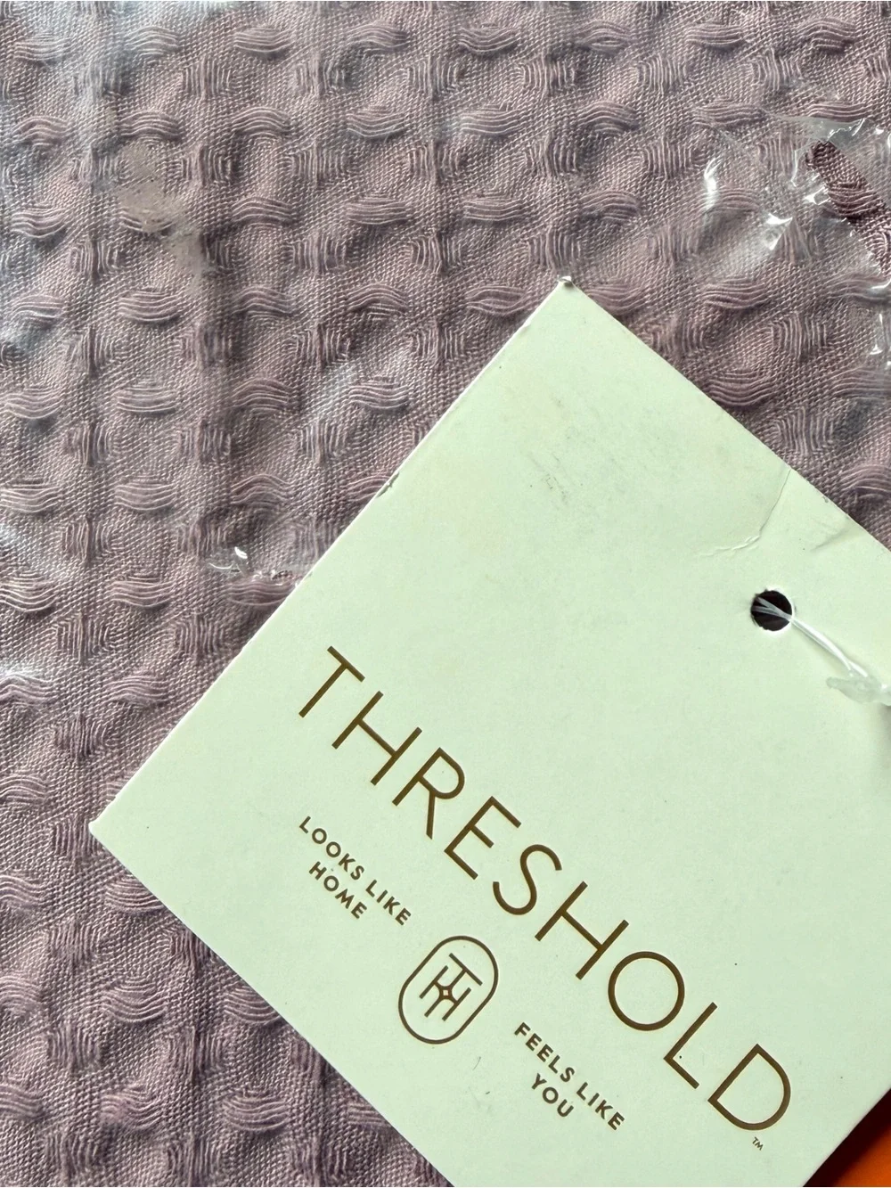 Threshold Waffle Weave Shower Curtain in Ash Rose